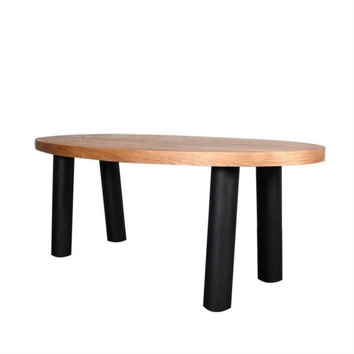China Oak Wood Leather Dinning Table